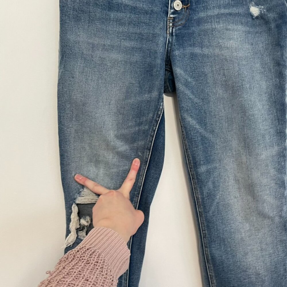 VERVET BY FLYING MONKEY ALTAR'D STATE Daisy Distressed Boyfriend Jeans Cropped - Picture 10 of 16